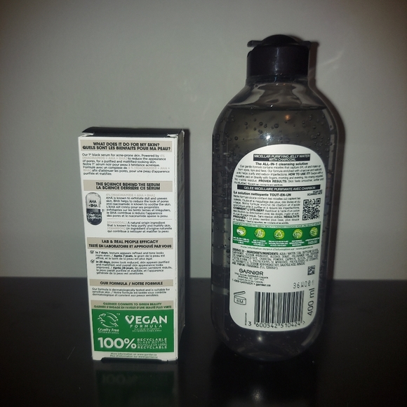 NWT Garnier SkinActive Charcoal  Serum+Micellar Cleansing Jelly Water - Picture 2 of 2